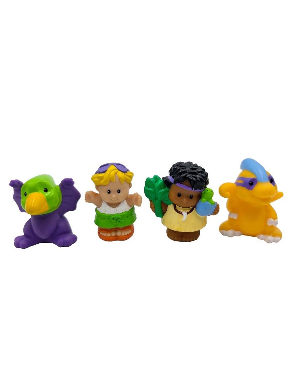 Fisher Price Little People Jungle Boy Baby Egg Yellow Purple Dinosaur Surfer Boy